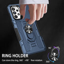 For Samsung Galaxy A73 5G Ring Holder Armor Hybrid Phone Case(Blue)