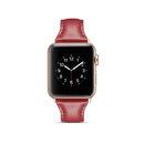 For Apple Watch 5/4 44mm & 3/2/1 42mm Thin Leather Watch Band(Red)