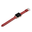 For Apple Watch 5/4 44mm & 3/2/1 42mm Thin Leather Watch Band(Red)