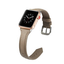 For Apple Watch 5/4 44mm & 3/2/1 42mm Thin Leather Watch Band(Grey)