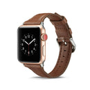 For Apple Watch 5/4 44mm & 3/2/1 42mm Thin Leather Watch Band(Dark Brown)