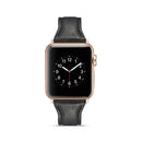For Apple Watch 5/4 40mm & 3/2/1 38mm Thin Leather Watch Band(Black)