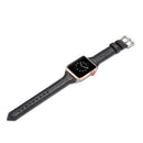 For Apple Watch 5/4 40mm & 3/2/1 38mm Thin Leather Watch Band(Black)