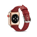 For Apple Watch 5/4 40mm & 3/2/1 38mm Thin Leather Watch Band(Red)