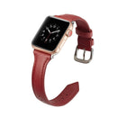 For Apple Watch 5/4 40mm & 3/2/1 38mm Thin Leather Watch Band(Red)