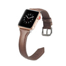 For Apple Watch 5/4 40mm & 3/2/1 38mm Thin Leather Watch Band(Coffee)