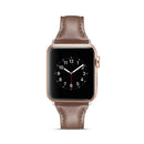 For Apple Watch 5/4 40mm & 3/2/1 38mm Thin Leather Watch Band(Coffee)