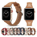 For Apple Watch 5/4 40mm & 3/2/1 38mm Thin Leather Watch Band(Dark Brown)