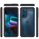 For Motorola Moto Edge 30 Starry Sky Solid Color TPU Clear PC Phone Case(Dark Blue)