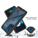For Motorola Moto Edge 30 Starry Sky Solid Color TPU Clear PC Phone Case(Red)