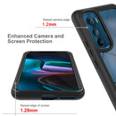 For Motorola Moto Edge 30 Starry Sky Solid Color TPU Clear PC Phone Case(Black)