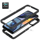 For Motorola Moto G22 / E32 Starry Sky Solid Color TPU Clear PC Phone Case(Dark Blue)