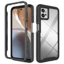 For Motorola Moto G32 Starry Sky Solid Color TPU Clear PC Phone Case(Black)