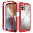 For Motorola Moto G32 Starry Sky Solid Color TPU Clear PC Phone Case(Red)