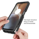For Motorola Moto G32 Starry Sky Solid Color TPU Clear PC Phone Case(Dark Blue)