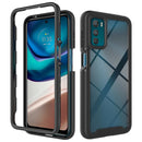 For Motorola Moto G42 Starry Sky Solid Color TPU Clear PC Phone Case(Black)