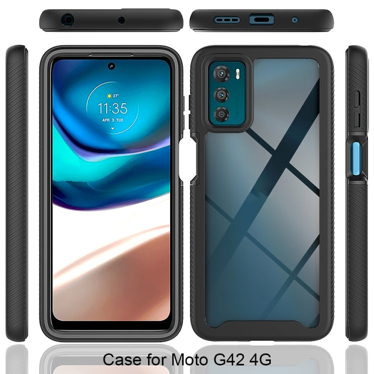 For Motorola Moto G42 Starry Sky Solid Color TPU Clear PC Phone Case(Sky Blue)