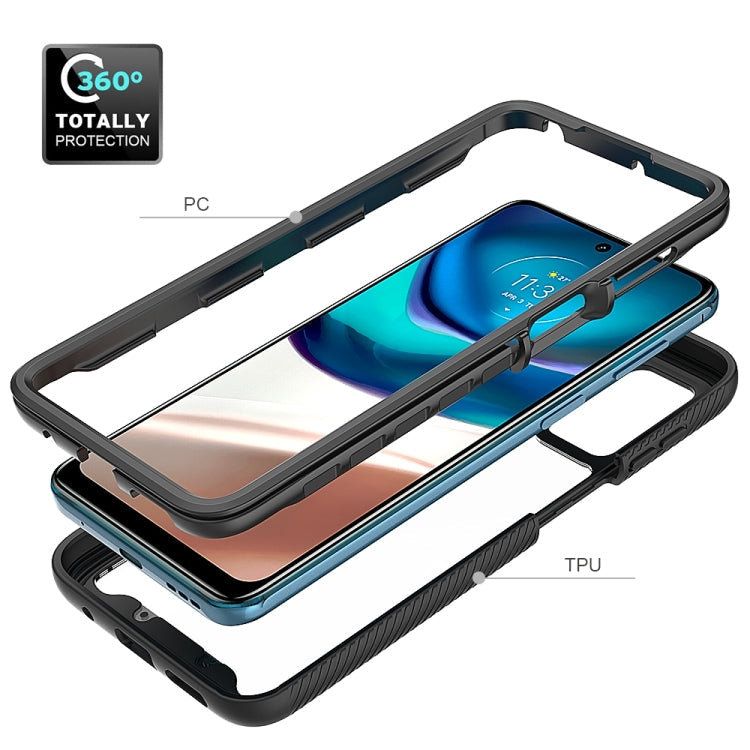 For Motorola Moto G42 Starry Sky Solid Color TPU Clear PC Phone Case(Sky Blue)