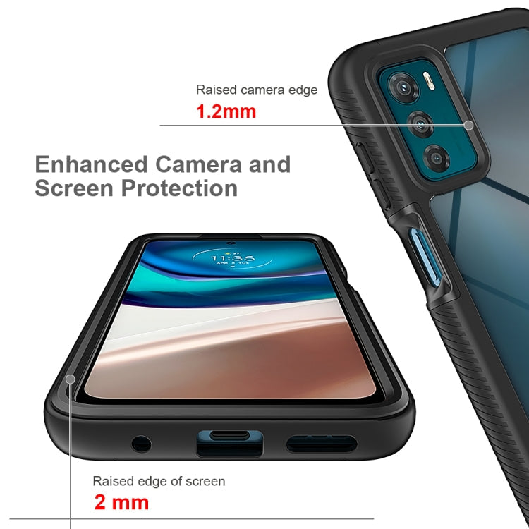 For Motorola Moto G42 Starry Sky Solid Color TPU Clear PC Phone Case(Sky Blue)
