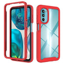 For Motorola Moto G52 / G82 Starry Sky Solid Color TPU Clear PC Phone Case(Red)