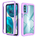 For Motorola Moto G52 / G82 Starry Sky Solid Color TPU Clear PC Phone Case(Purple)