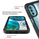 For Motorola Moto G52 / G82 Starry Sky Solid Color TPU Clear PC Phone Case(Black)