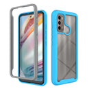For Motorola Moto G60 Starry Sky Solid Color TPU Clear PC Phone Case(Sky Blue)