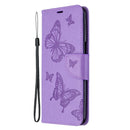 For Xiaomi Redmi Note 9S / Note 9 Pro / Note 9 Pro Max Two Butterflies Embossing Pattern Horizontal Flip Leather Case with Holder & Card Slot & Wallet & Lanyard(Purple)