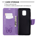 For Xiaomi Redmi Note 9S / Note 9 Pro / Note 9 Pro Max Two Butterflies Embossing Pattern Horizontal Flip Leather Case with Holder & Card Slot & Wallet & Lanyard(Purple)