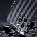 For iPhone 14 Pro R-JUST Carbon Fiber Texture Kevlar Phone Case(Blue)