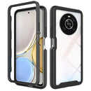 For Honor X9 4G / 5G / Magic 4 Lite Starry Sky Solid Color Shockproof TPU Clear PC Phone Case(Black)