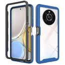 For Honor X9 4G / 5G / Magic 4 Lite Starry Sky Solid Color Shockproof TPU Clear PC Phone Case(Dark Blue)