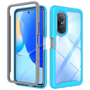 For Huawei Nova 9 SE Starry Sky Solid Color Shockproof TPU Clear PC Phone Case(Sky Blue)