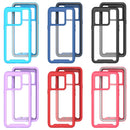For OnePlus 10T Starry Sky Solid Color Shockproof TPU Clear PC Phone Case(Sky Blue)