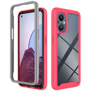 For OnePlus Nord N20 5G / OPPO Reno7 Z 5G / Reno8 Lite 5G Starry Sky Solid Color Shockproof TPU Clear PC Phone Case(Frosted Pink)
