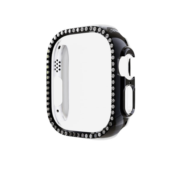 For Apple Watch Ultra 49mm Diamond Hollow PC Watch Case(Black)