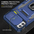 For Samsung Galaxy A22 5G Armor PC + TPU Camera Shield Phone Case(Navy Blue)