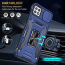 For Samsung Galaxy A22 5G Armor PC + TPU Camera Shield Phone Case(Navy Blue)