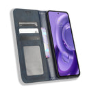 For Motorola Edge 30 Neo / Edge 30 Lite Magnetic Buckle Retro Texture Leather Phone Case(Blue)