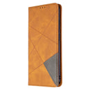 For Galaxy A11 Rhombus Texture Horizontal Flip Magnetic Leather Case with Holder & Card Slots & Wallet(Yellow)