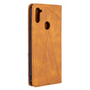 For Galaxy A11 Rhombus Texture Horizontal Flip Magnetic Leather Case with Holder & Card Slots & Wallet(Yellow)