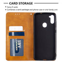 For Galaxy A11 Rhombus Texture Horizontal Flip Magnetic Leather Case with Holder & Card Slots & Wallet(Yellow)