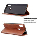 For Galaxy A11 Rhombus Texture Horizontal Flip Magnetic Leather Case with Holder & Card Slots & Wallet(Brown)