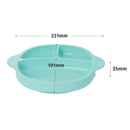 Silicone One-piece Divided Children Dinner Plate(Pale Blue)