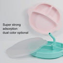 Silicone One-piece Divided Children Dinner Plate(Pale Blue)