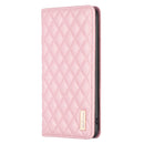 For Samsung Galaxy A73 5G Diamond Lattice Magnetic Leather Flip Phone Case(Pink)