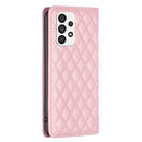 For Samsung Galaxy A73 5G Diamond Lattice Magnetic Leather Flip Phone Case(Pink)
