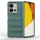 For vivo Y35 4G Global Magic Shield TPU + Flannel Phone Case(Dark Green)