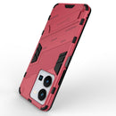 For vivo Y35 4G Global PC + TPU Shockproof Phone Case with Invisible Holder(Light Red)
