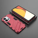 For vivo Y35 4G Global PC + TPU Shockproof Phone Case with Invisible Holder(Light Red)